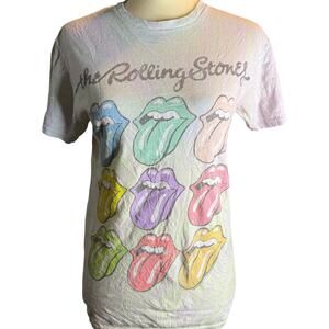 Rolling Stones Pastel Tongue Logo Tee, Size Small